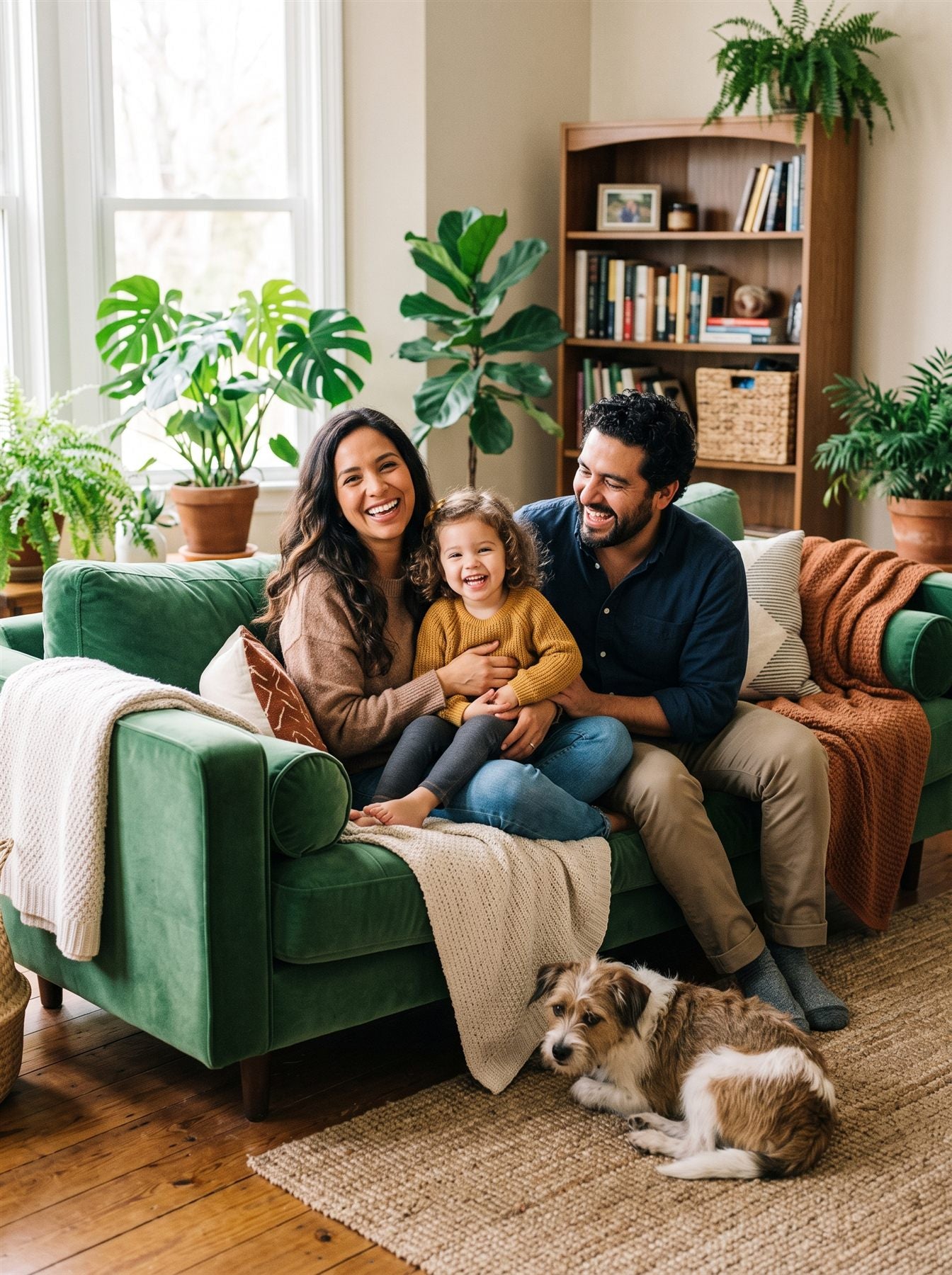 Familia disfrutando de un momento de bienestar en casa con Vitala